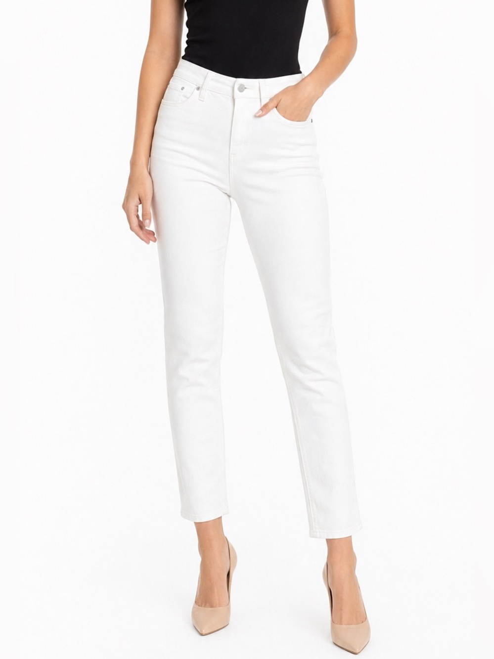 Vince Camuto Classic Skinny Jeans White Stretch Denim Women’s Size 25 NWOT